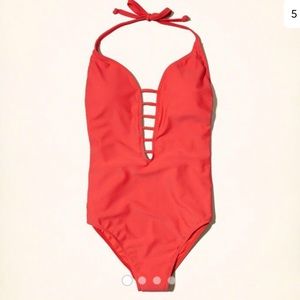Hollister red one piece bathing suit brand new